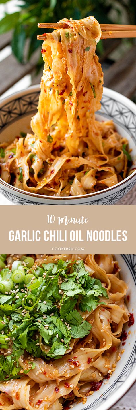 Garlic Chili Oil Noodles Garlic Oil Noodles Recipe, Spicy Chili Oil Noodles, Easy Spicy Garlic Chili Oil Noodles, Crunchy Chili Onion Recipes, To Go Lunch Ideas For Adults, Chilli Oil Noodles Recipe, Chili Oil Noodles Recipe, Market Desserts, Malibu Food