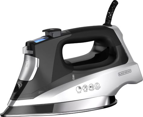 Shop Black  Decker Allure Professional Steam Iron Black/Silver at Best Buy. Find low everyday prices and buy online for delivery or in-store pick-up. Price Match Guarantee. Steam Technology, Clothing Iron, Iron Machine, Drip Design, Black And Decker, Best Iron, Garment Steamer, Steam Iron, Pro Black