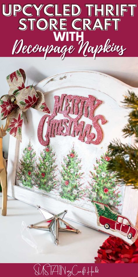 Christmas Napkin Decoupage Ideas, Christmas Modge Podge Crafts, Decoupage Decor Ideas, Christmas Decoupage Ideas On Wood, Modge Podge Christmas Crafts, Decoupage Craft Ideas, Christmas Decopauge Ideas, Decoupage Christmas Ideas, Christmas Napkin Decoupage