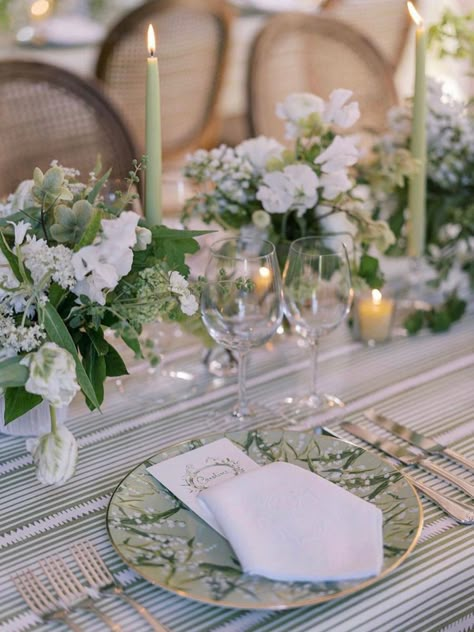 Romantic wedding table setting in sage hues, covered in floral details | wedding, wedding inspo, wedding planning, wedding affair, wedding reception decorations, wedding reception details, wedding reception ideas, wedding decor ideas, wedding theme, floral wedding tehem, sage wwedding color palette, wedding tablescapes, weddingtabel decor, wedding table setting, romantic wedding decor, wedding napkins, wedding ideas, thanksgiving decor #weddinginspo #weddingtablescapes #weddingtabledecor Romantic Wedding Table Settings, Romantic Wedding Table, Green Tablescape, Wedding Table Setting, Sage Wedding, Spring Tablescapes, Garden Wedding Venue, Wedding Table Settings, Wedding Tablescapes