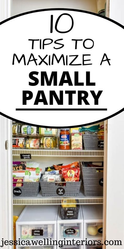 Small Pantry Closet, Closet On A Budget, Pantry Closet Organization, Small Kitchen Pantry, Small Pantry Organization, Organized Pantry, Pantry Organisation, Food Pantry Organizing, Pantry Remodel