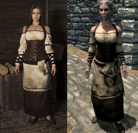 Skyrim peasant Skyrim Halloween Costumes, Skyrim Clothing, Skyrim Npc, Skyrim Outfits, Skyrim Women, Skyrim Items, Skyrim Fashion, Skyrim Clothes, Skyrim Costume