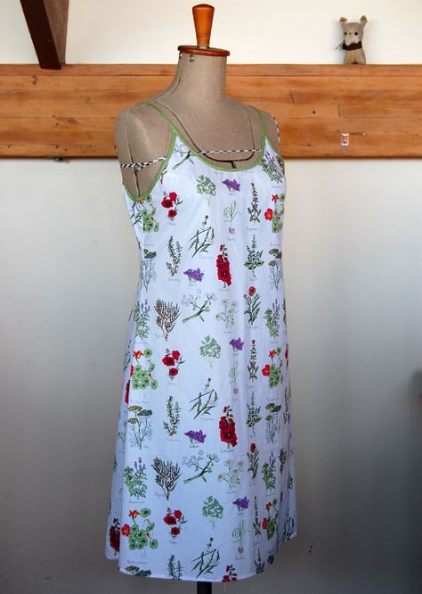 Slip Dress — clothesline Nightgown Pattern Free Womens, Summer Dress Patterns Free, Pillowcase Dress Pattern, Dottie Angel, Sewing Garments, Summer Slip Dress, Beginners Sewing, Sundress Pattern, Nightgown Pattern