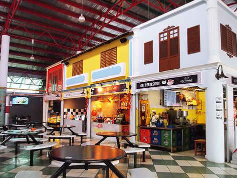 The Bedok Marketplace is Singapore's hippest hawker centre Hawker Centre Design, Food Court Design Ideas, Singapore Hawker, Food Court Design, Hawker Centre, Tiong Bahru, Spiced Rice, Fish Ball, Modern Cafe