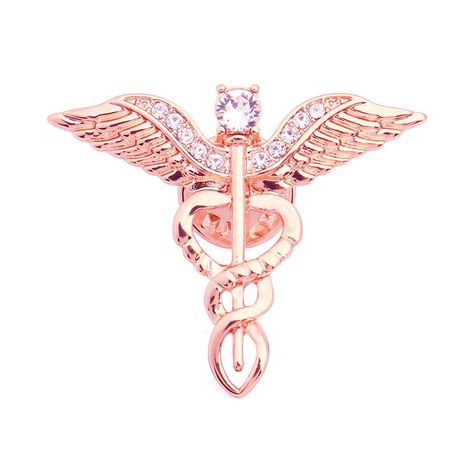 Symbol Of Medicine, Rod Of Asclepius, Symbols Of Peace, Nursing Badge, Gold Angel Wings, Medical Symbols, Nurse Doctor, Brooch Jewelry, Registered Nurse