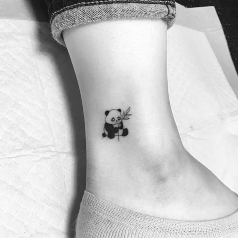 Panda eating bamboo tattoo. Panda Bamboo Tattoo, Simple Tattoos For Women, Bamboo Tattoo, Panda Tattoo, Small Ideas, Badass Tattoos, Baby Tattoos, Sister Tattoos, Simplistic Tattoos