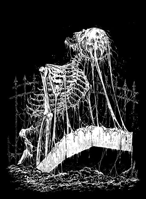 Riddick Art, Black Metal Art, Arte Grunge, Heavy Metal Art, Blackwork Tattoos, Skeleton Art, Occult Art, Dark Art Illustrations, Creepy Art