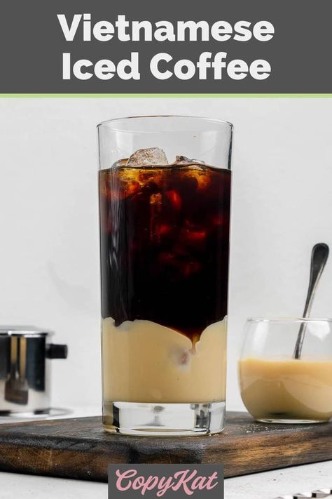 Beat the heat and elevate your coffee experience with Iced Vietnamese Coffee! This refreshing drink is a perfect blend of Cafe du Monde coffee and luscious sweetened condensed milk chilled with ice. Follow this easy recipe to master the art of brewing with a phin filter and find out how to make the best iced Vietnamese coffee. Enjoy a glass of this irresistibly cold and creamy delight that is perfect for hot summer days or when you need a cool pick-me-up. Vietnamese Coffee Recipe, Vietnamese Iced Coffee Recipe, Toasted White Chocolate Mocha, Cafe Du Monde Coffee, Vietnamese Iced Coffee, Chicken Spring Rolls, Coffee Ingredients, Peach Ice Tea, White Chocolate Mocha