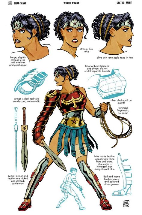 Wonder Woman statue design by Cliff Chiang Cliff Chiang, Wonder Woman Design, Wonder Woman Art, Univers Dc, Female Hero, Superhero Design, Dc Characters, Super Hero Costumes, Dc Comics Art