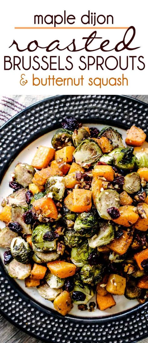 Roasted Butternut Squash Salad with Cranberries, Pecans & Goat Cheese Butternut Squash With Cranberries, Brussels Sprouts And Butternut Squash, Best Thanksgiving Recipes, Carlsbad Cravings, Roasted Vegetable Recipes, Roasted Brussel, Roasted Brussels Sprouts, Butternut Squash Recipes, Easy Meal Plans