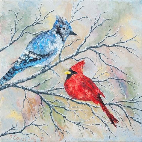 Blue Jay and Cardinal | McKinley | Pinterest Cardinal And Blue Jay Tattoo, Blue Jay Drawing, Blue Jay And Cardinal, Colon Tattoos, Jay Drawing, Cardinal And Blue Jay, Red Cardinal Tattoos, Blue Jay Painting, Blue Jay Tattoo