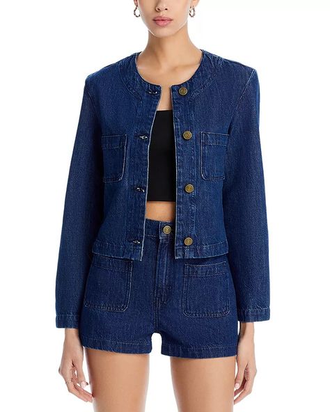 Collarless Denim Jacket Collarless Denim Jacket, Denim Jacket Women, Jacket Women, Outerwear Jackets, Denim Jacket, Pick Up, In Store, Buy Online, Jackets For Women