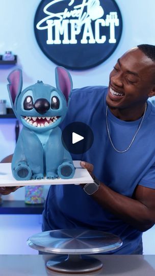 33M views · 138K reactions | It's a Stitch cake!  Stitch was the most requested character cake I've ever been asked to do so I had to give it a try.  What character should I make next?  #cakedecorating #stitch #disney | The Sweet Impact Stitch Disney Cake, The Sweet Impact, Stitch Birthday Cakes, Cake Stitch, Birthday Stitch, Stitch Cake, Stitch Character, Face Template, Character Cakes