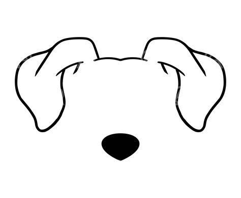 Dog With Floppy Ears Drawing, Dog Ears Reference, How To Draw Dog Ears, Puppy Ears Drawing, Dog Ear Outline Drawing, Dog Ears Drawing, Dog Head Silhouette, Cartoon Dog Drawing, Puppy Ears