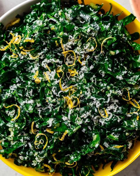 The Best Kale Salad · i am a food blog Dino Kale Salad Recipes, Best Kale Salad, Fried Kale, Massaged Kale Salad, Dinosaur Kale, Massaged Kale, Kale Salad Recipes, Kale Recipes, Steak Salad