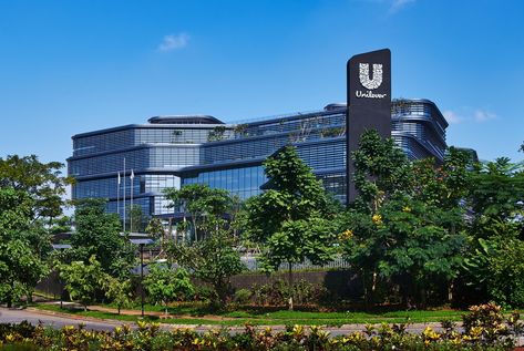 Unilever Headquarters By Aedas #architecture #architecturelovers #architecturephotography #architektur #archilovers #architettura #architectureporn #interiors #exterior #arquitetura #architettura #archiqoutes #homedecor #instatravel #travelgram #photogram #worldplaces #interiorarchitecture #homedesign #aroundtheworld #instagram #colors #wanderlust #iconic #expression #photography #rethinkingthefuture #urban Aedas Architecture, Expression Photography, Multipurpose Hall, Green Office, Community Space, Sense Of Place, Wall Systems, Office Building, Design Solutions