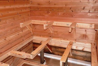 Build Sauna, Diy Home Sauna, Cedar House Siding, Build A Sauna, Sauna Bench, Basement Sauna, Diy Sauna, Building A Sauna, Wood Sauna