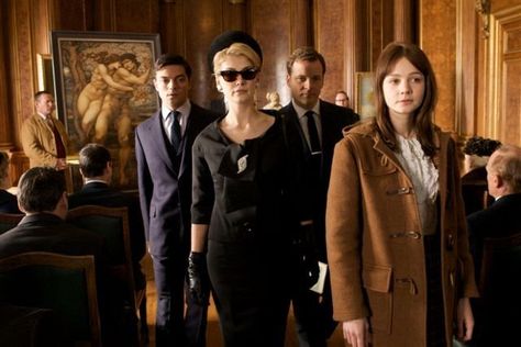 Still of Rosamund Pike, Peter Sarsgaard, Dominic Cooper and Carey Mulligan in An Education An Education Movie, Matthew Beard, Movies 2000s, Etiquette And Espionage, Surfer Girl Fashion, Inside Llewyn Davis, Peter Sarsgaard, Two Gentlemen Of Verona, Llewyn Davis