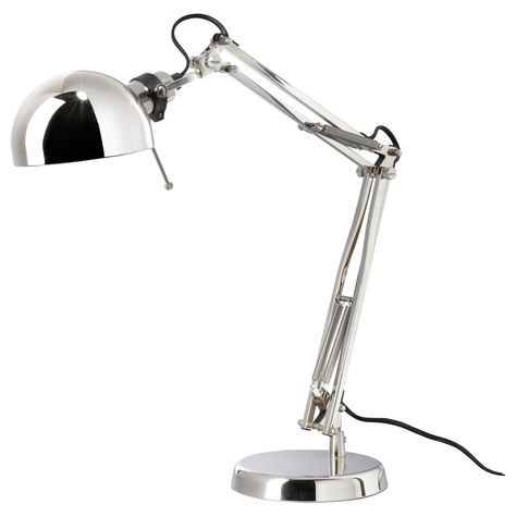 FORSÅ Work lamp with LED bulb - IKEA Ikea Forsa, Ikea Desk Lamp, Curtain Wire, Anglepoise Lamp, Ikea Lamp, Desk Lamp Office, Work Lamp, Small Lamp, Cool Lamps