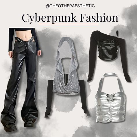 New arrivals just dropped! 🔥 Get ready to level up your wardrobe with some cyberpunk vibes! #CyberpunkFashion #NewArrivals #EdgyStyle #Streetwear #FutureFashion #Techwear #CyberStyle #FashionForward #UrbanOutfit #DystopianChic #FashionAddict #WardrobeEssentials #OutfitInspo #StreetFashion Cyberpunk Outfit Ideas, Cyberpunk Outfit Aesthetic, Cyberpunk Outfit Women, Cyberpunk Aesthetic Outfit, Female Techwear, Cybercore Outfit, Different Outfit Aesthetics, Cyberpunk Vibes, Aespa Concert