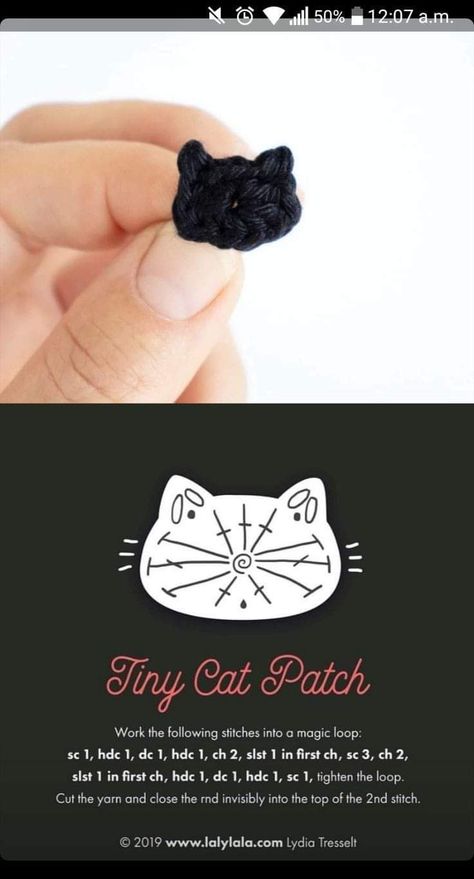 Tiny Cat Crochet, Crochet Projects For Home, Crochet Patches, Kat Haken, Pola Macrame, Projects For Home, Creative Crochet, Pola Amigurumi, Crochet Design Pattern