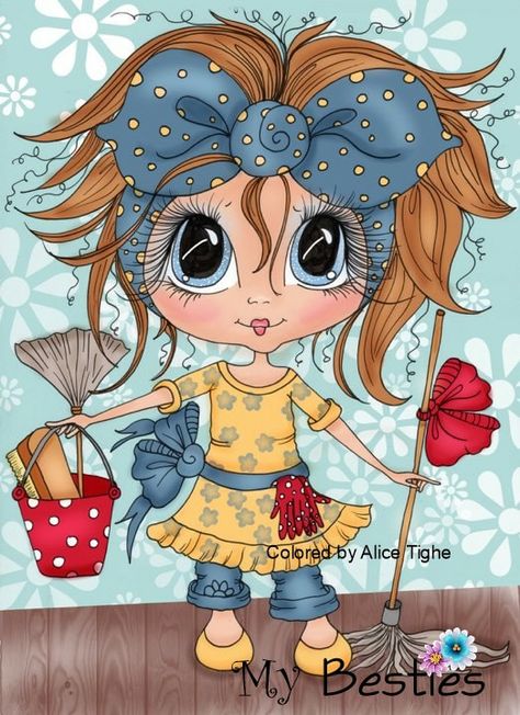 My Besties Sherri Baldy, Sherri Baldy Besties Coloring, Sherry Baldy Besties Coloring, Cleaning Art, Illustration Art Cute, Kadeřnické Trendy, Big Eyes Doll, Grandma Quotes, Big Eyes Art