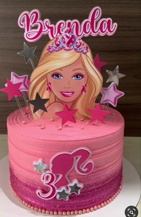 Simple Barbie Cake Design, Small Barbie Cake, Barbie Cakes Ideas, Barbie Inspired Cake, Barbie Cake Ideas Birthdays, Barbie Themed Birthday Cake, Barbie Birthday Cakes, Barbie Cake Design, Barbie Cake Birthday