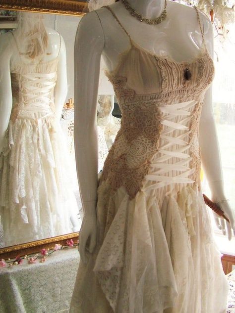 Hippie Formal Dress, Tattered Wedding Dress, Woodland Wedding Dress, Wedding Dresses Whimsical, Fairy Clothes, Slip Dresses, Gowns For Girls, Fairy Dress, Soft Grunge