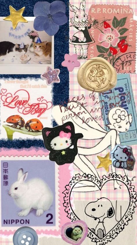 #fairy #cats #vintage #hellokittysanrio #hellokitty #sanrio #snoopy #stickers Fairy Cats, Snoopy Stickers, Y2k Posters, Collage Book, 4 Wallpaper, Sanrio Wallpaper, Iphone Wallpaper App, Calming Colors, Cute Patterns Wallpaper