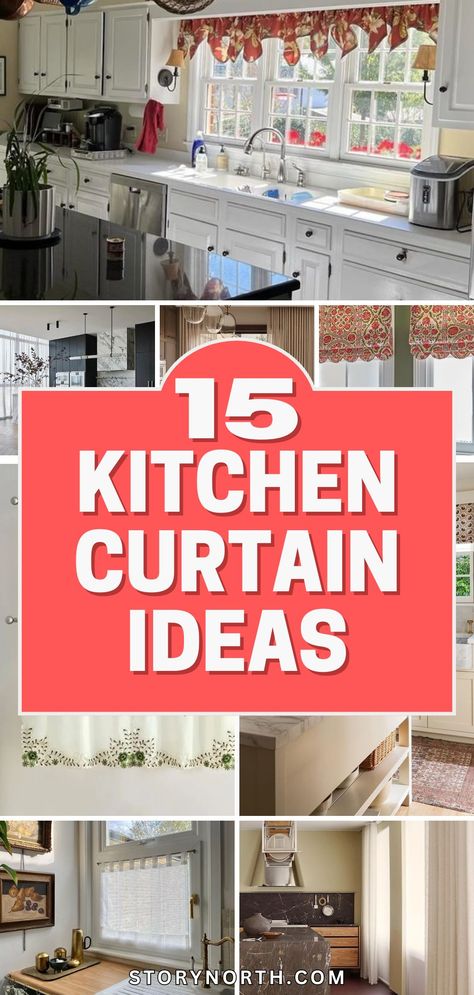 Save this pin for 15 creative ways to elevate your kitchen decor with stunning window treatments. Discover unique designs to transform your space! #KitchenDecor #HomeDecorationIdeas #WindowTreatments Kitchen With Curtains, Kitchen Curtain Ideas Above Sink, Kitchen Curtains Above Sink, Curtain Ideas Kitchen, Curtain Ideas For Kitchen, Kitchen Window Curtain Ideas, Diy Kitchen Curtains, House Keeping Tips, Kitchen Curtain Ideas