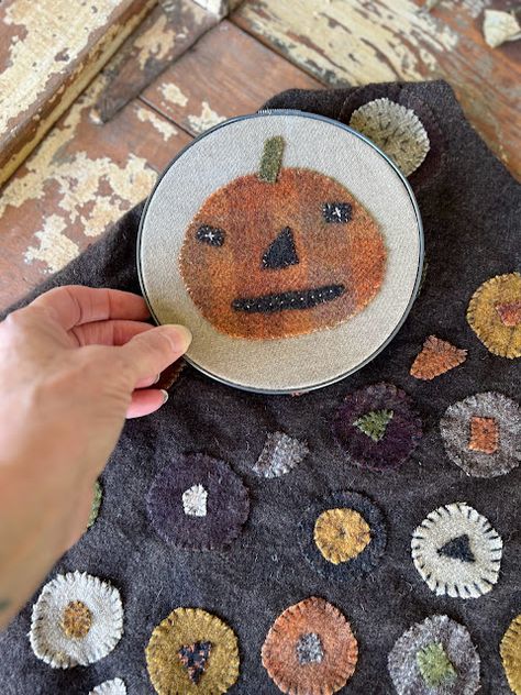 Notforgotten Farm : ~ October Wenesday Ramblings ~ Burlap Owl, Cross Stitch Calculator, Notforgotten Farm, Halloween Confetti, Folk Art Embroidery, Black Walnut Tree, Summer Sweets, Cotton Clouds, Penny Rugs