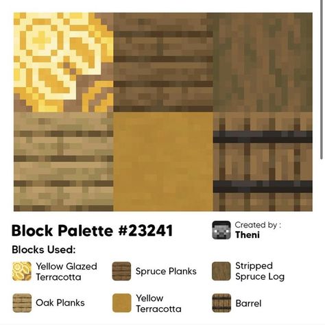 Minecraft Terakota House, Minecraft Block Palette Aesthetic, Minecraft Bamboo Palette, Minecraft Colour Pallets, Minecraft Castle Layout, Minecraft Colour Palette, Minecraft Color Pallets, Minecraft Color Palette, Minecraft Block Pallets