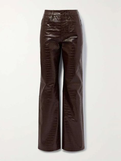 28 Chic Alternative Pants to Try Instead of Jeans | Who What Wear Net A Porter Leather Pants, Vegas Outfits, Celebrity Fashion Outfits, Brown Leather Pants, Chunky Sweaters, Chic Pants, The Frankie Shop, Frankie Shop, Luxury Women Fashion