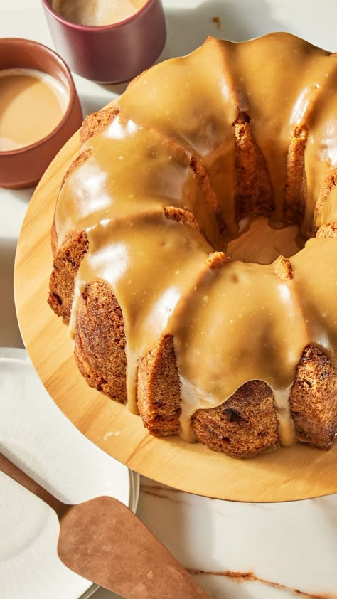 Old-Fashioned Apple Dapple Cake Has Us Ready For Fall Caramel Glaze Recipe, Apple Dapple Cake, Apple Dapple, Applesauce Cake Recipe, Buttermilk Pound Cake, Apple Bundt Cake, Apple Glaze, Caramel Icing, Southern Living Recipes