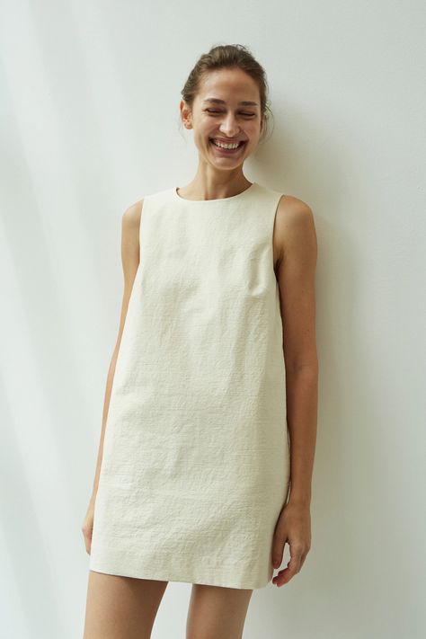 An effortless textured shift dress in Japanese Organic Nepped Cotton. Concealed back zip, two side pockets. Fully Lined. Colour: Natural Ceramic Shoes, Linen Shift Dress, Column Dress, Dress For Women, Cotton Dress, Cotton Dresses, Natural Cotton, Fabric Color, Shift Dress