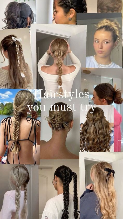 Vacation Hair, Hairstyle Tips, Hairstyle Examples, Easy Hairstyles For Thick Hair, Hair Inspiration Long, Cute Simple Hairstyles, School Hair, Hairstyle Inspo, 9th Grade