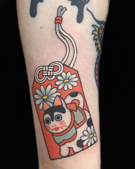 画王-yutaro on Instagram: “8th aug 2018. Omamori for alex. Thank you for coming from Canada 🙏😊 #japanesetattoo #london #omamori #blackclawneedle #solidink #decoboco…” Omamori Tattoo, Doors Tattoo, Lucky Cat Tattoo, Tattoo Prices, Japanese Sleeve, Japanese Illustration, Fantasy Doll, Japan Culture, Thank You For Coming