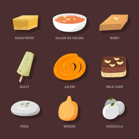 Hand drawn indian sweet collection Free ... | Free Vector #Freepik #freevector #hand #cake #hand-drawn #milk Indian Sweets Drawing, 30 Day Drawing Challenge, Sweet Drawings, Indian Desserts, Indian Sweets, Indian Sweet, Indian Snacks, Vector Hand, Book Art Drawings