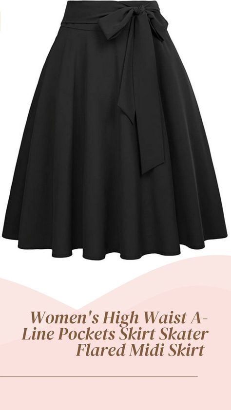 Flared Midi Skirt, Fashionable Work Outfit, Everyday Clothes, Midi Flare Skirt, Beauty Stuff, Women's Skirts, Skirts With Pockets, Shop Top, Flare Skirt