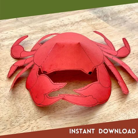 Crab Printable Activity Sheet A4 PDF Kids Craft Foldable Paper Craft Decorations Colouring Pages - Etsy UK Crab Paper Craft, Crab Crafts For Kids, Crab Printable, Paper Crab, Crab Craft, Foldable Paper, Crab Crafts, Rocky Beach, Puppet Crafts