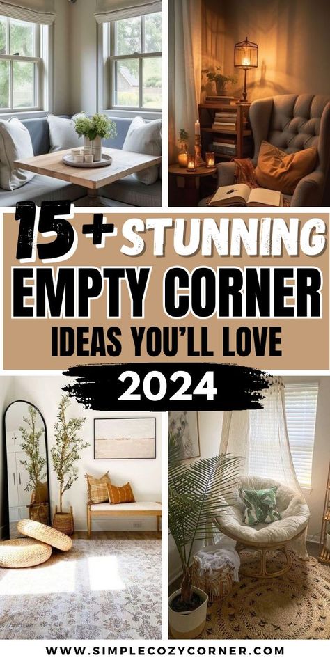 Empty Corner Ideas Blank Corner Ideas, Corner Spot In Living Room, How To Decorate Awkward Corners, Corner Behind Door Ideas, Farmhouse Corner Decor Living Rooms, Small Corner Table Ideas, Wasted Corner Space Ideas, How To Decorate Living Room Corner, Ideas For Corners In Bedroom