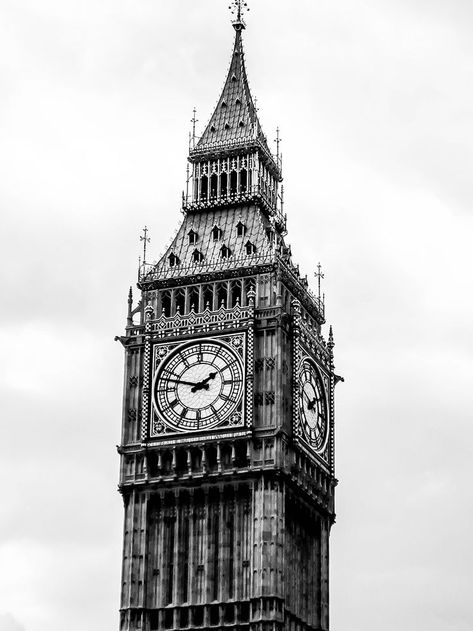 White Wall Art Bedroom, London Black And White, Elizabeth Tower, City Environment, Pen Art Work, Bmw Art, London Wall Art, Art Bedroom Wall, Asian Architecture