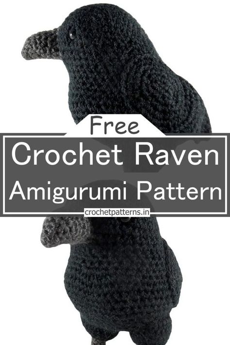 Crochet Raven Amigurumi Pattern Xenomorph Crochet Pattern Free, Crochet Crow Patterns, Vampire Crochet Pattern Free, Amigurumi Free Pattern Bat, Crochet Ideas Black Yarn, Plague Doctor Crochet Pattern Free, Free Crochet Patterns Black Yarn, Crow Amigurumi Free Pattern, Dark Crochet Patterns