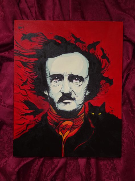 Edgar Allan Poe Edgar Allan Poe Painting, Edgar Allen Poe Painting, Paintings To Paint, Edgar Allen, Allen Poe, Edgar Allen Poe, Hauntingly Beautiful, Edgar Allan, Edgar Allan Poe