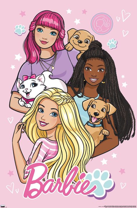 Barbie Cartoon, Wall Poster Prints, Barn Wood Frames, Barbie Party, Trends International, Doll Stuff, Mattel Barbie, Wall Poster, Bedroom Bathroom