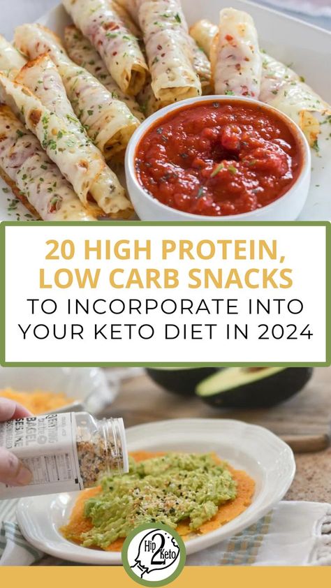 20 High Protein, Low Carb Snacks To Incorporate Into Your Keto Diet in 2024 High Protein Low Carb Recipes Snacks, Low Carb Low Calorie Snacks, 0 Carb Snacks, 0 Carb Foods, Protein Snacks Low Carb, Keri Recipes, Protein Low Carb Snacks, High Carb Snacks, Snacks To Try