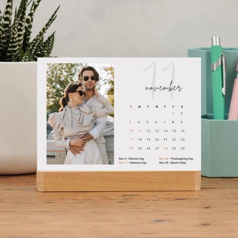 Customized Calendar Ideas, Desk Calendar Design Creative, Branded Giveaways, Desk Calendar Design, Desk Calendar Template, Calendar With Holidays, Personalised Calendar, Personalized Calendar, Editable Calendar