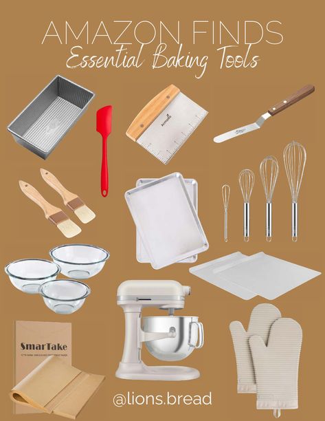 Essential Baking Tools - what you need! - Lion's Bread Cute Baking Equipment, Baking Tools Must Have, Baking Utensils Tools, Baking Tools And Equipment, Well Stocked Kitchen, Baking Essentials Tools, Garden Hill, Coffee Tools, Best Treats