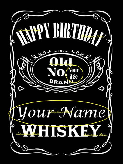 Personalized Happy Birthday Edible Icing Sheet / Wafer Paper Jack Daniels Svg Free, Happy Birthday Jack Daniels, Jack Daniels Topper Printable, Happy Birthday Whiskey, Jack Daniel’s Birthday Party, Bolo Jack Daniels, Edible Paper Cake, Jack Daniels Birthday Invitations, Festa Jack Daniels