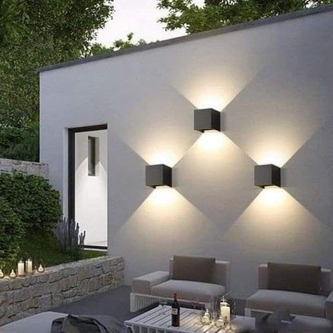 Modern Patio Designs//Back Yard Landscaping Garden Designs For Home Outdoor Light Ideas, Modern Exterior Lighting, Luxury Room Design, Contemporary Wall Lamp, Wall Light Outdoor, Modern Entrance Door, Modern Patio Design, House Backyard, Wall Lighting Design